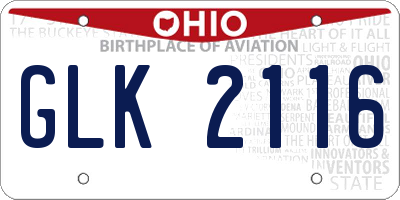 OH license plate GLK2116
