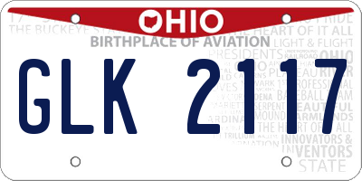 OH license plate GLK2117