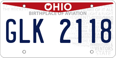 OH license plate GLK2118