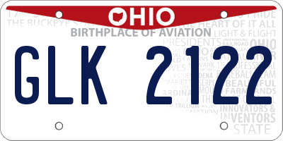 OH license plate GLK2122