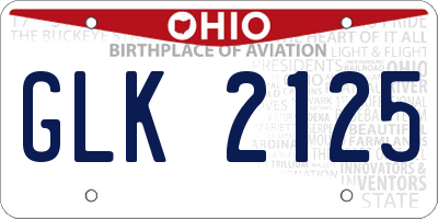 OH license plate GLK2125
