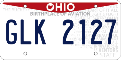 OH license plate GLK2127