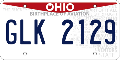 OH license plate GLK2129