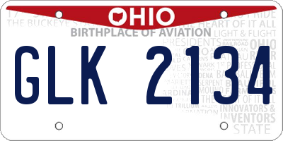 OH license plate GLK2134