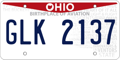 OH license plate GLK2137