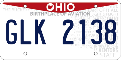 OH license plate GLK2138