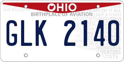 OH license plate GLK2140