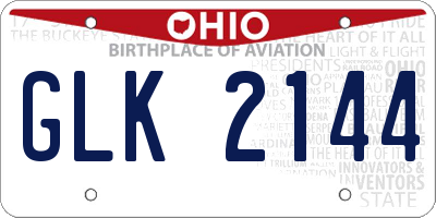 OH license plate GLK2144
