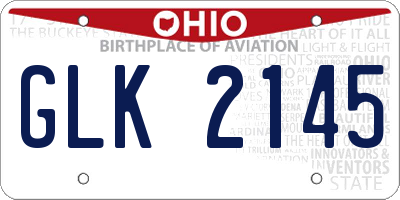 OH license plate GLK2145
