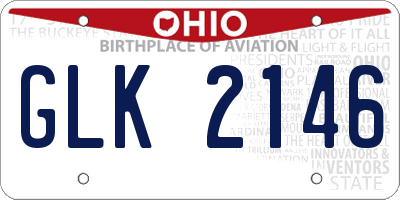OH license plate GLK2146
