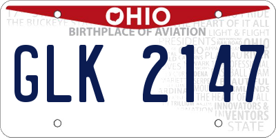 OH license plate GLK2147