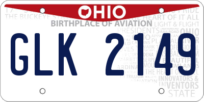 OH license plate GLK2149