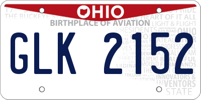 OH license plate GLK2152