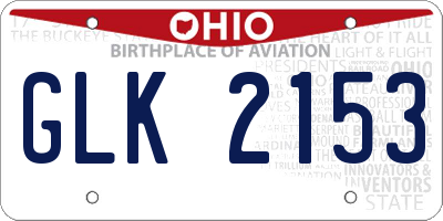 OH license plate GLK2153