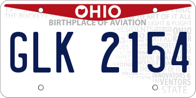 OH license plate GLK2154