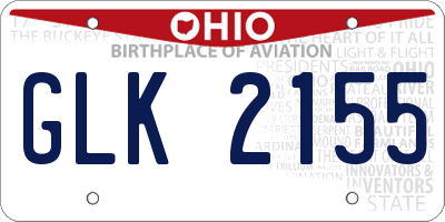 OH license plate GLK2155