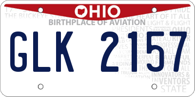 OH license plate GLK2157