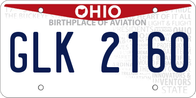 OH license plate GLK2160