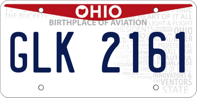 OH license plate GLK2161