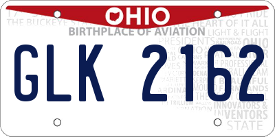 OH license plate GLK2162