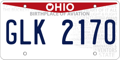 OH license plate GLK2170