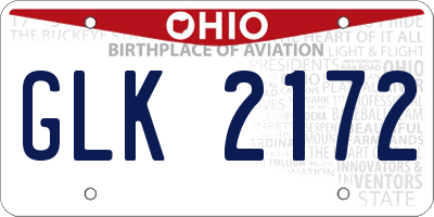 OH license plate GLK2172