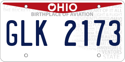 OH license plate GLK2173