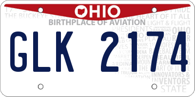 OH license plate GLK2174