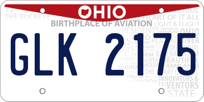 OH license plate GLK2175