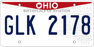 OH license plate GLK2178