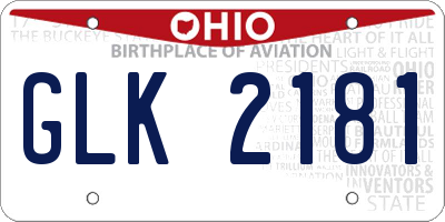OH license plate GLK2181