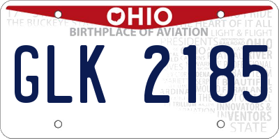 OH license plate GLK2185