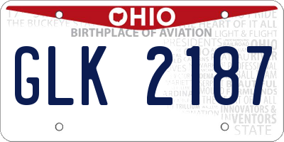 OH license plate GLK2187