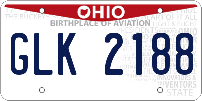 OH license plate GLK2188
