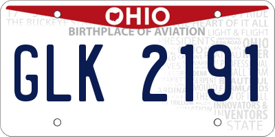 OH license plate GLK2191