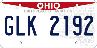 OH license plate GLK2192