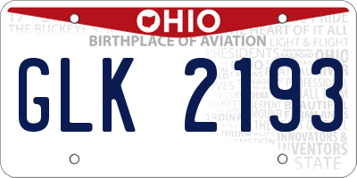 OH license plate GLK2193