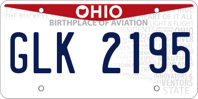 OH license plate GLK2195