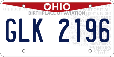 OH license plate GLK2196