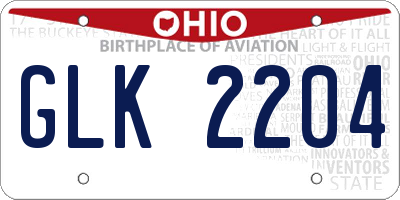OH license plate GLK2204