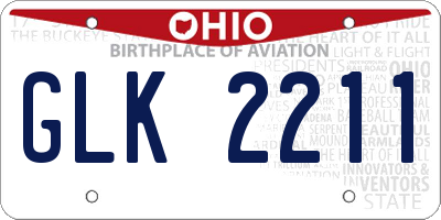 OH license plate GLK2211