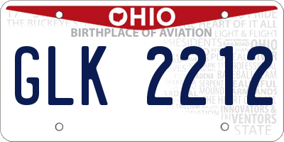 OH license plate GLK2212