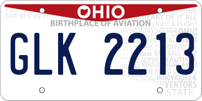 OH license plate GLK2213