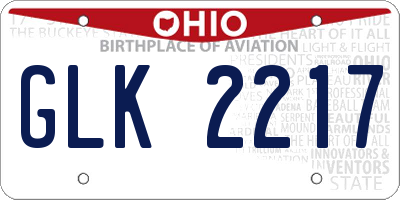 OH license plate GLK2217