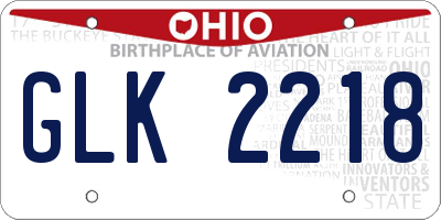 OH license plate GLK2218