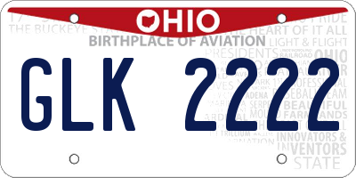 OH license plate GLK2222