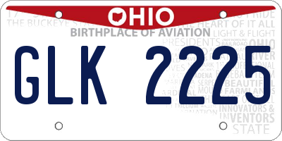 OH license plate GLK2225