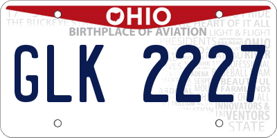 OH license plate GLK2227
