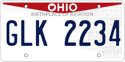 OH license plate GLK2234