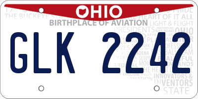 OH license plate GLK2242